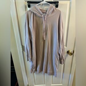 Light Mauve Hooded Sweatshirt Dress